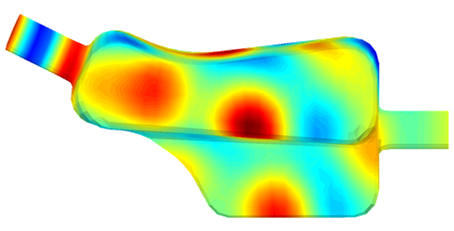 Noise pressure distribution in an exhaust